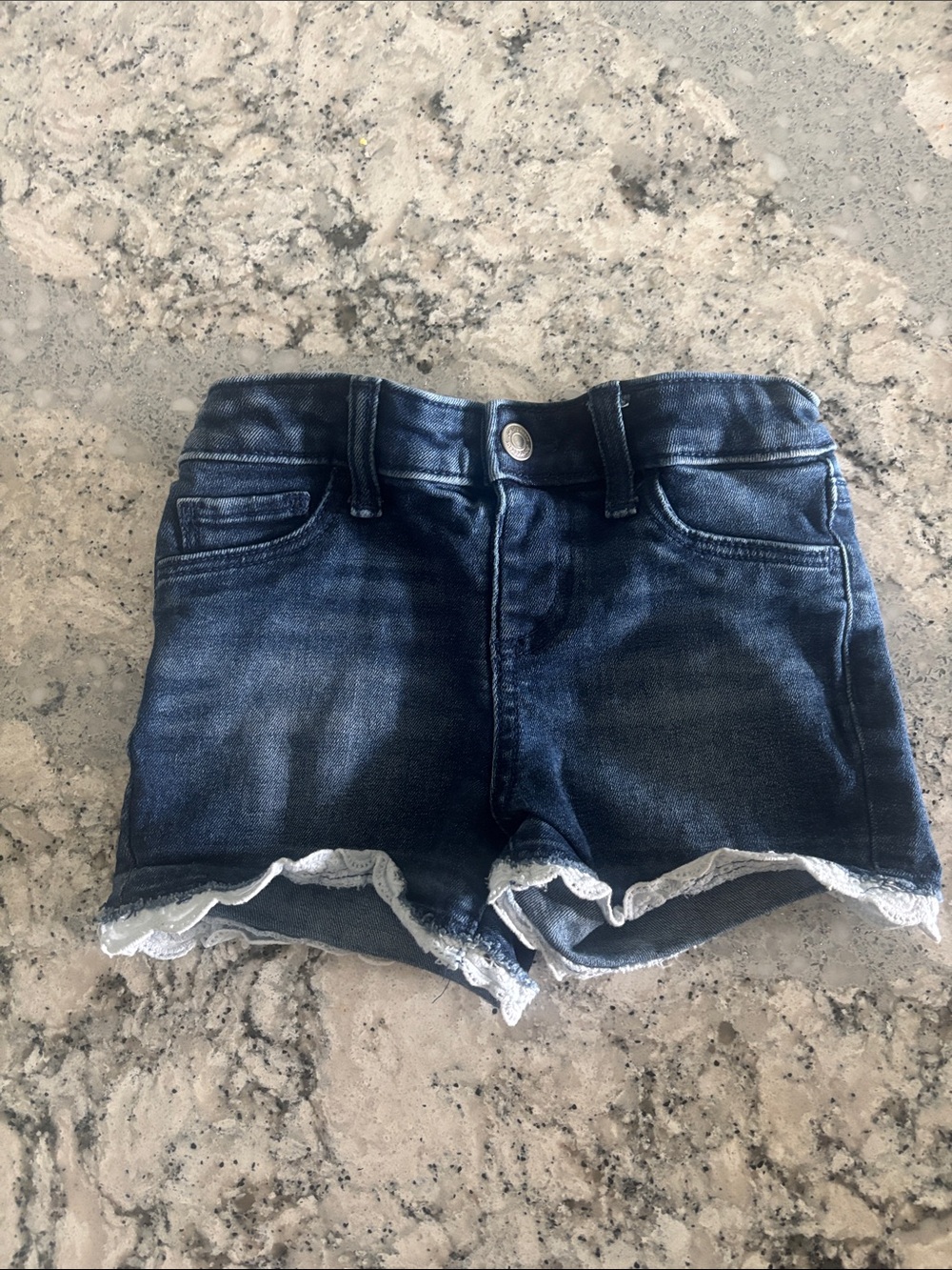 jumping beans Dark Blue Denim Shorts with Lace Hem